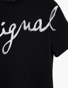 DESIGUAL Тениска с памук с овално деколте и лого Черен