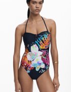 DESIGUAL Цял бански с флорален принт Многоцветен