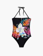 DESIGUAL Цял бански с флорален принт Многоцветен