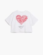 DESIGUAL Уголемена памучна тениска с принт Червен/Бял