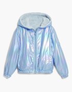 DESIGUAL Яке с качулка и метализиран ефект Светлосин