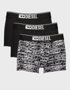 Diesel Боксерки Damien с монограм - 3 чифта Черен/Бял