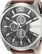 Diesel Часовник в кафяво и сребристо с хронограф
