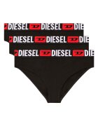 Diesel Слипове с висока талия и лого - 3 чифта Черен