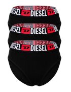 Diesel Слипове с висока талия и лого - 3 чифта Черен