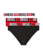 Diesel Слипове с висока талия и лого - 3 чифта - Червен/Бял/Черен