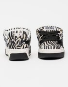 Diesel Спортни обувки Ollie от кожа с косъм с животинска шарка Слонова кост/Черен