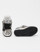 Diesel Спортни обувки Ollie от кожа с косъм с животинска шарка Слонова кост/Черен