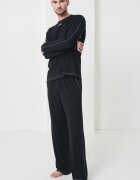 Diesel Свободна памучна пижама Червен/Черен
