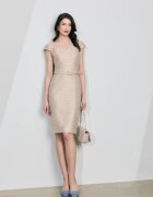 DiKa Fitted Dress With Square Neckline - Златист