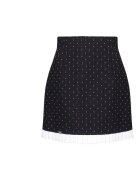 DiKa Fusta scurta din tweed de cu detaliu contrastant