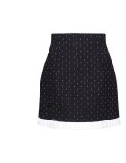 DiKa Fusta scurta din tweed de cu detaliu contrastant