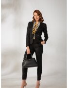 DiKa Панталони slim fit от смес от лен с вложки от лурекс
