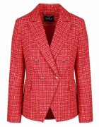 DiKa Tweed Blazer With Notched Lapels - Червен