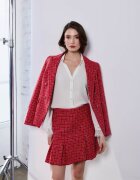 DiKa Tweed Straight Skirt - Червен