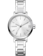DKNY Часовник от неръждаема стомана с лого на циферблата Сребрист