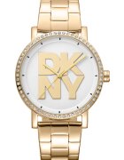 DKNY Часовник Soho от неръждаема стомана с лого Златист