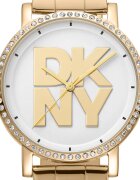 DKNY Часовник Soho от неръждаема стомана с лого Златист
