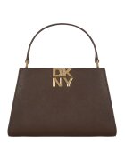 DKNY Дамска чанта Foster - естествена кожа - Земен - 16 x 23 x 8 cm