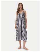 DKNY Дамска пижама - нощница - райета - бяла - полиестер