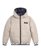 DKNY Двулицево зимно яке - Слонова кост/Черен