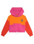 DKNY Худи в два цвята с джоб кенгуру - Мандарина/Розово