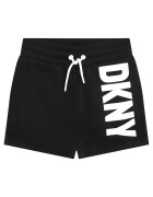 DKNY Къс панталон с висока талия и лого - Бял/Черен