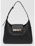 DKNY Кожена чанта за рамо с метално лого