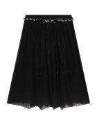 DKNY Разкроена пола с колан Черен