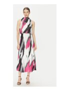 DKNY Рокля P4JBNZ22 JYT - 100% полиестер - Бял/Сив/Розово