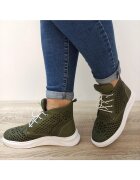 DOGATI Дамски перфорирани ботуши 104 Green - Зелени