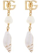 Dolce  Gabbana Дамски обеци Dolce Gabbana - WEQ6A2 W1111 - синтетика - 0 EU - бяло/златно