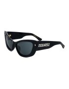 Dsquared2 Слънчеви очила Cat-Eye с лого - Черен/Светлозлатист