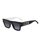 Dsquared2 Унисекс слънчеви очила Wayfarer с градиента - Бял/Черен