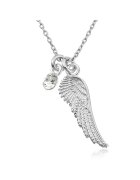 e-Crystal Колие с родиево покритие от сребро 925 с кристали Swarovski® Xirius 6 mm Crystal Clear - Wing