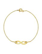 e-Crystal Златна гривна 585 - 14K с талисман Infinity - 19 CM