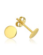 e-Crystal Златни обеци 585 - 14K кръгъл 6 mm винт