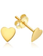e-Crystal Златни обеци 585 - 14K сърце 6 mm винт