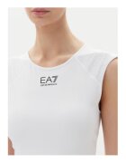 EA7 Дамска тениска - Emporio Armani бяла - полиестер и еластан