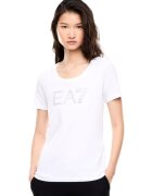 EA7 Дамска тениска TRAIN LOGO SERIES W TEE SS RN FANCY STRASS - Памук -