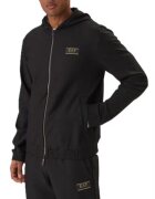 EA7 Мъжка блуза с цип TRAIN PREMIUM LABEL M HOODIE FZ KNITTED JACQUARD - Полиестер - Черна