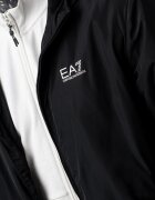 EA7 Яке с цип и лого на гърдите Черен/Бял