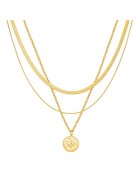 Eastside Колие на пластове от неръждаема стомана с 14K злато