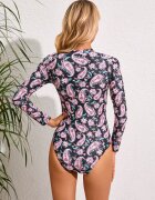 EFAYN.RO Бански EFAYN цял елегантен и удобен модел дълги ръкави и класически бикини Черен