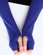 EFAYN.RO Дамски ръкавици дълъг модел с открити пръсти stay warm theme EFAYN Син