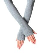EFAYN.RO Дамски ръкавици дълъг модел с открити пръсти stay warm theme EFAYN Светло сив