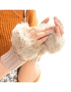 EFAYN.RO Дамски ръкавици модел за китка косъм в основата EFAYN Каки