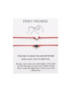 EFAYN.RO Комплект от 2 двойки гривни Pinky promise висулка сърце регулируема изработена от връв Червен