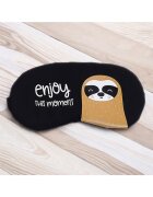 EFAYN.RO Маска за сън модел със сладки животинки резервен гел еластичен захват тема "Насладете се на момента" унисекс EFAYN Черен