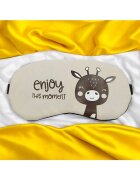 EFAYN.RO Маска за сън модел със сладки животинки резервен гел еластичен захват тема "Насладете се на момента" унисекс EFAYN Coffee